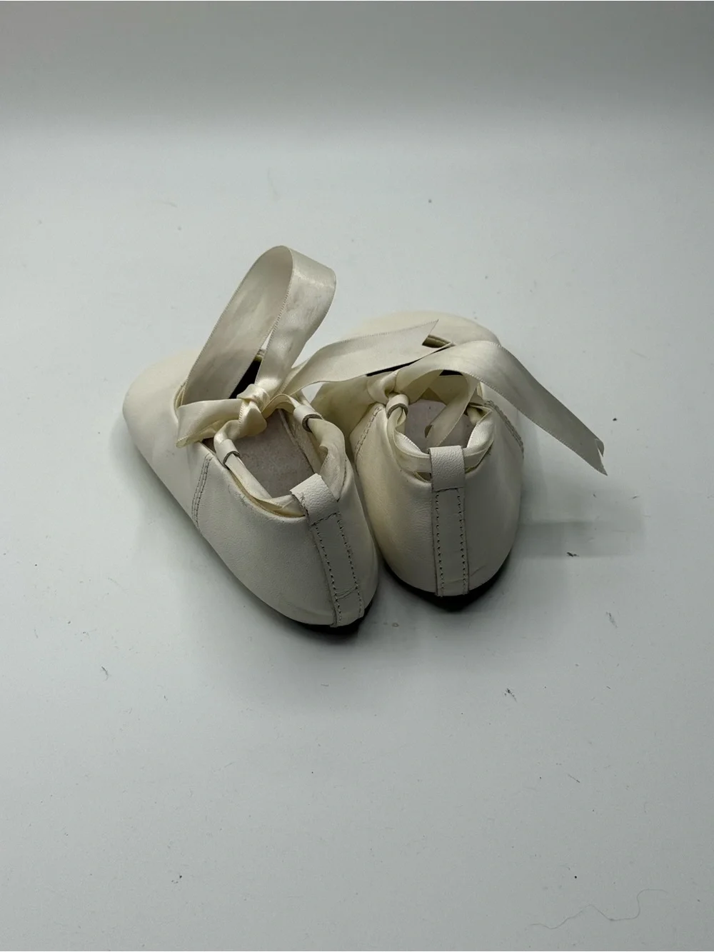 Stride Rite Cream Satin Ribbon Mary Jane Baby Shoes